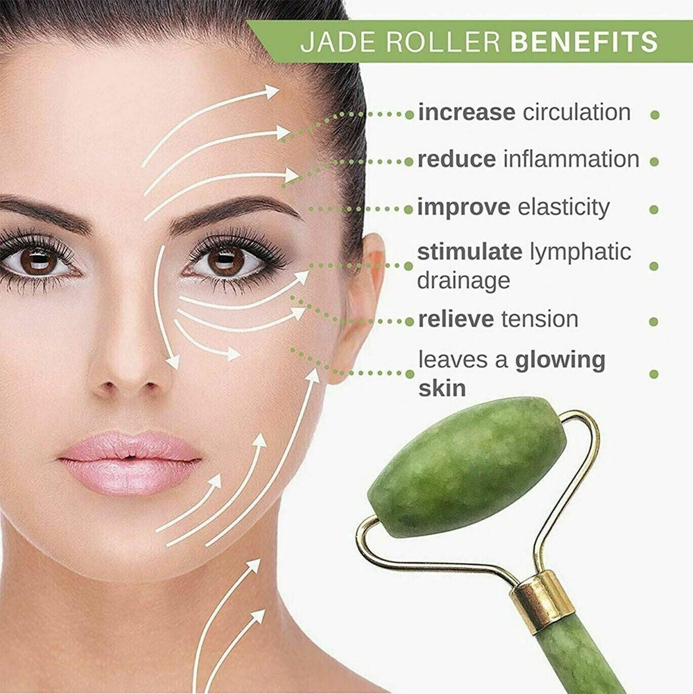 New Jade Face Massagers Roller Tool Beauty Face Eye Neck Anti-Ageing Therapy