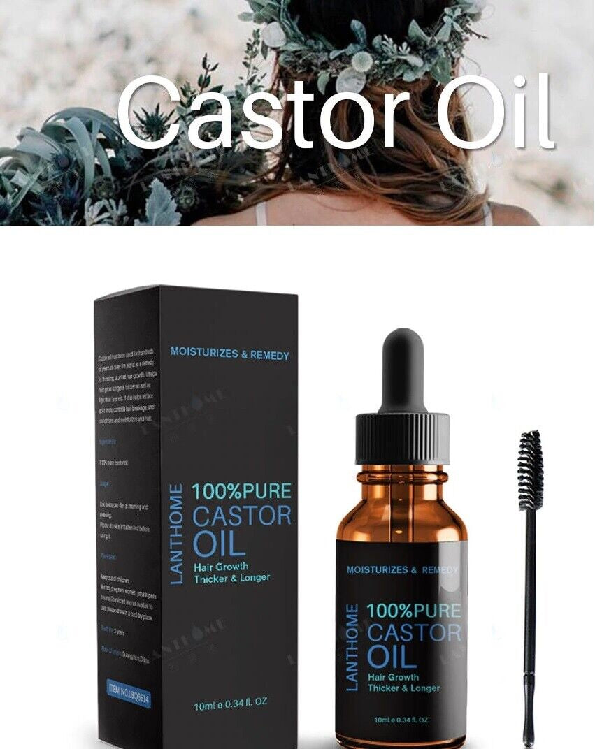 New 100% Pure Organic Castor Oil for Eyelashes Eyebrow Hair Growth Body Care Oil