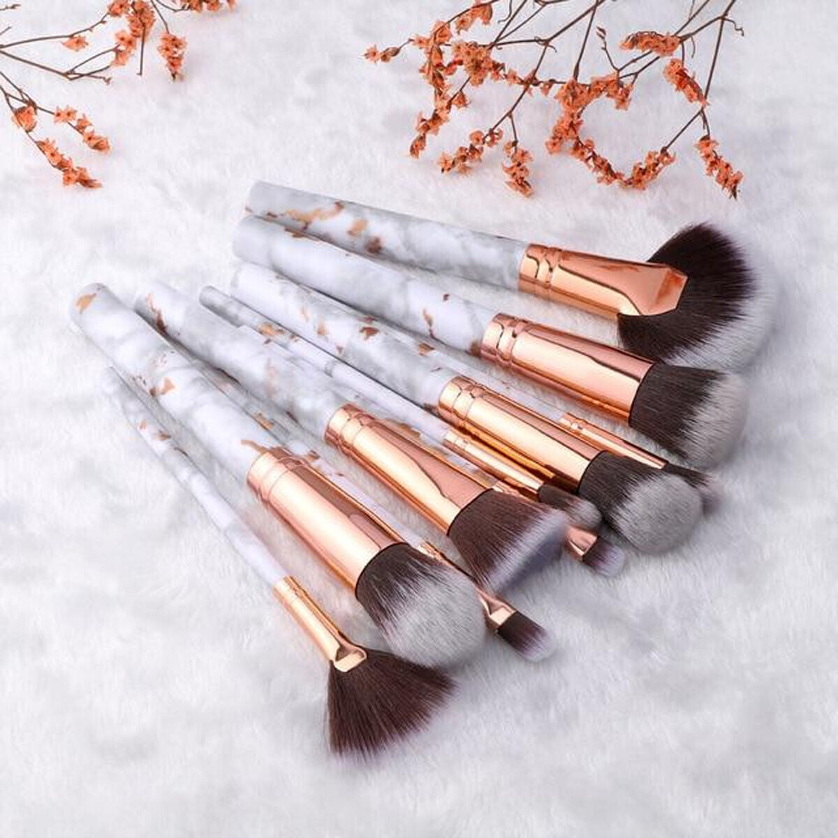 10 Pcs Kabuki Makeup Brushes Set Eye Shadow Blusher Face Powder Foundation UK