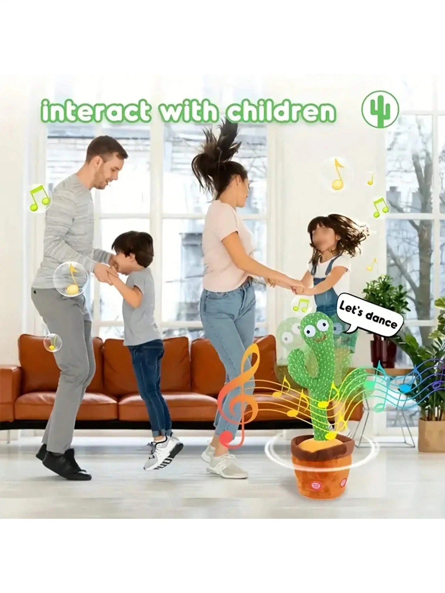 1Pc-Dancing Talking Cactus Toys for Baby Boys and Girls, Singing Mimicking Recording Repeating What You Say Sunny Cactus up Plus