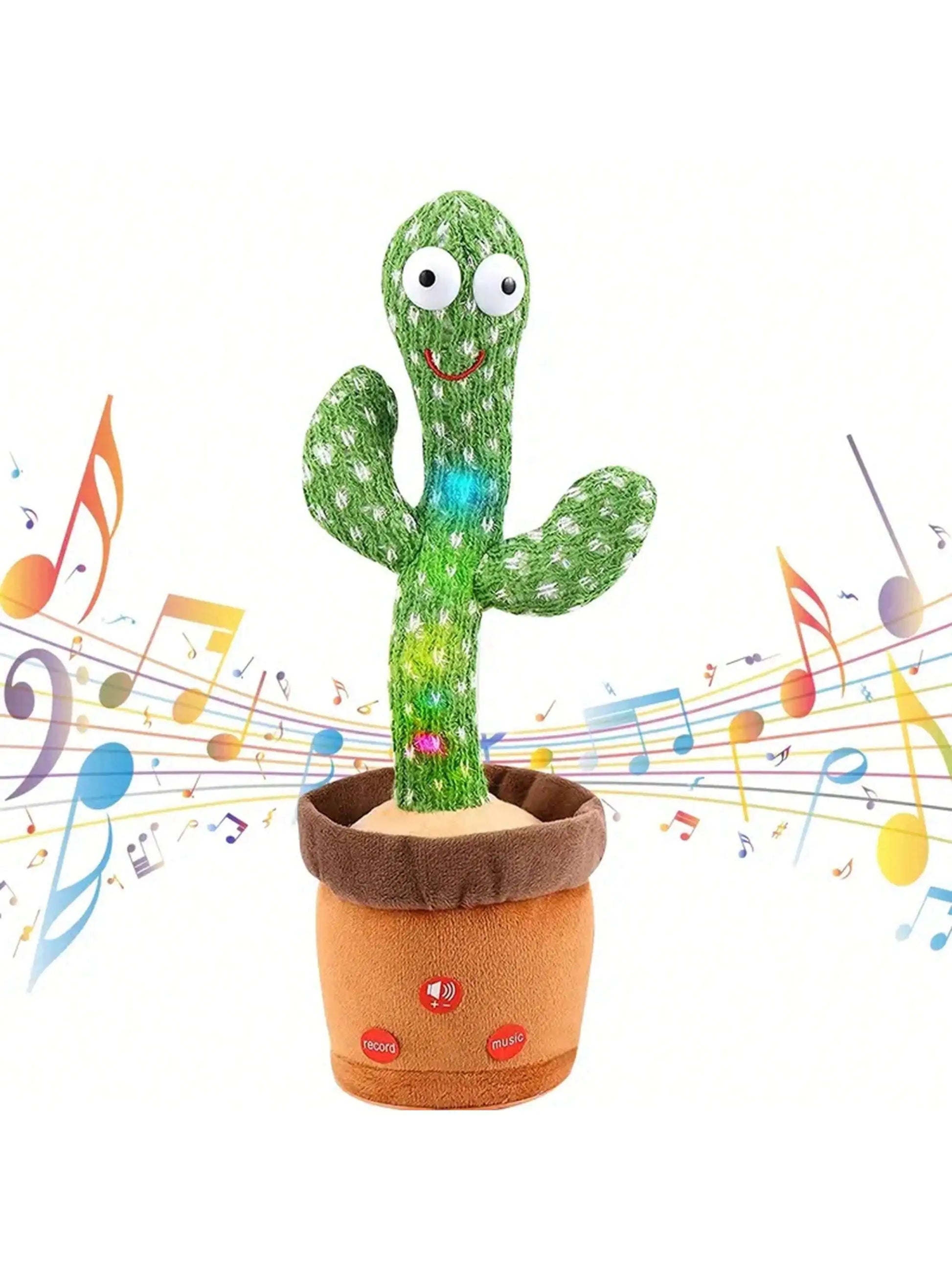 1Pc-Dancing Talking Cactus Toys for Baby Boys and Girls, Singing Mimicking Recording Repeating What You Say Sunny Cactus up Plus