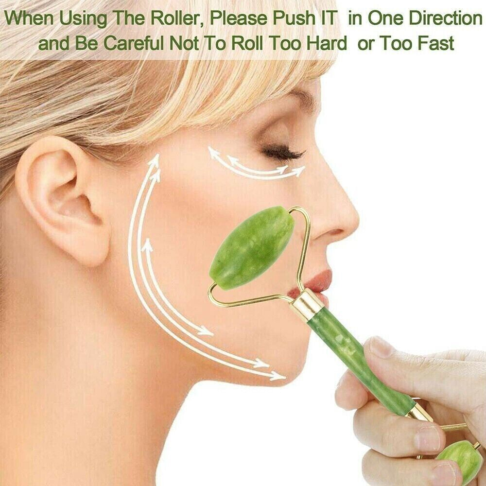 New Jade Face Massagers Roller Tool Beauty Face Eye Neck Anti-Ageing Therapy