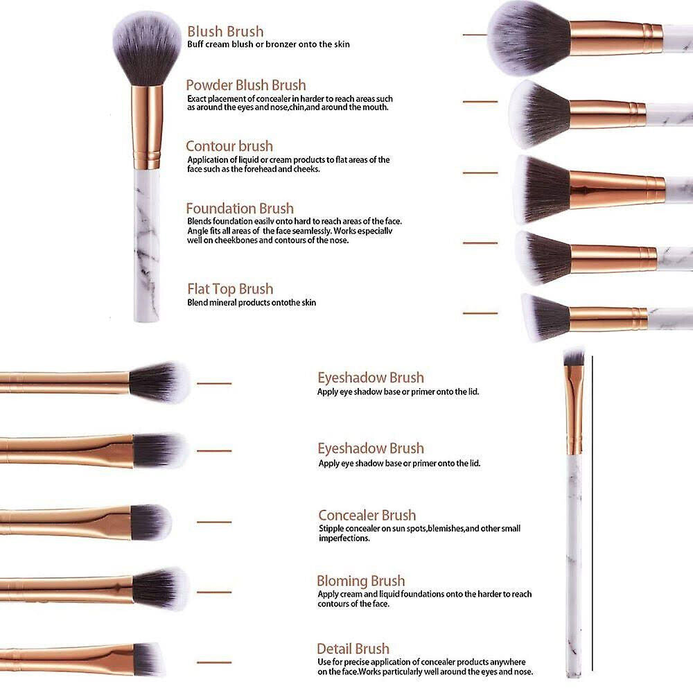 10 Pcs Kabuki Makeup Brushes Set Eye Shadow Blusher Face Powder Foundation UK